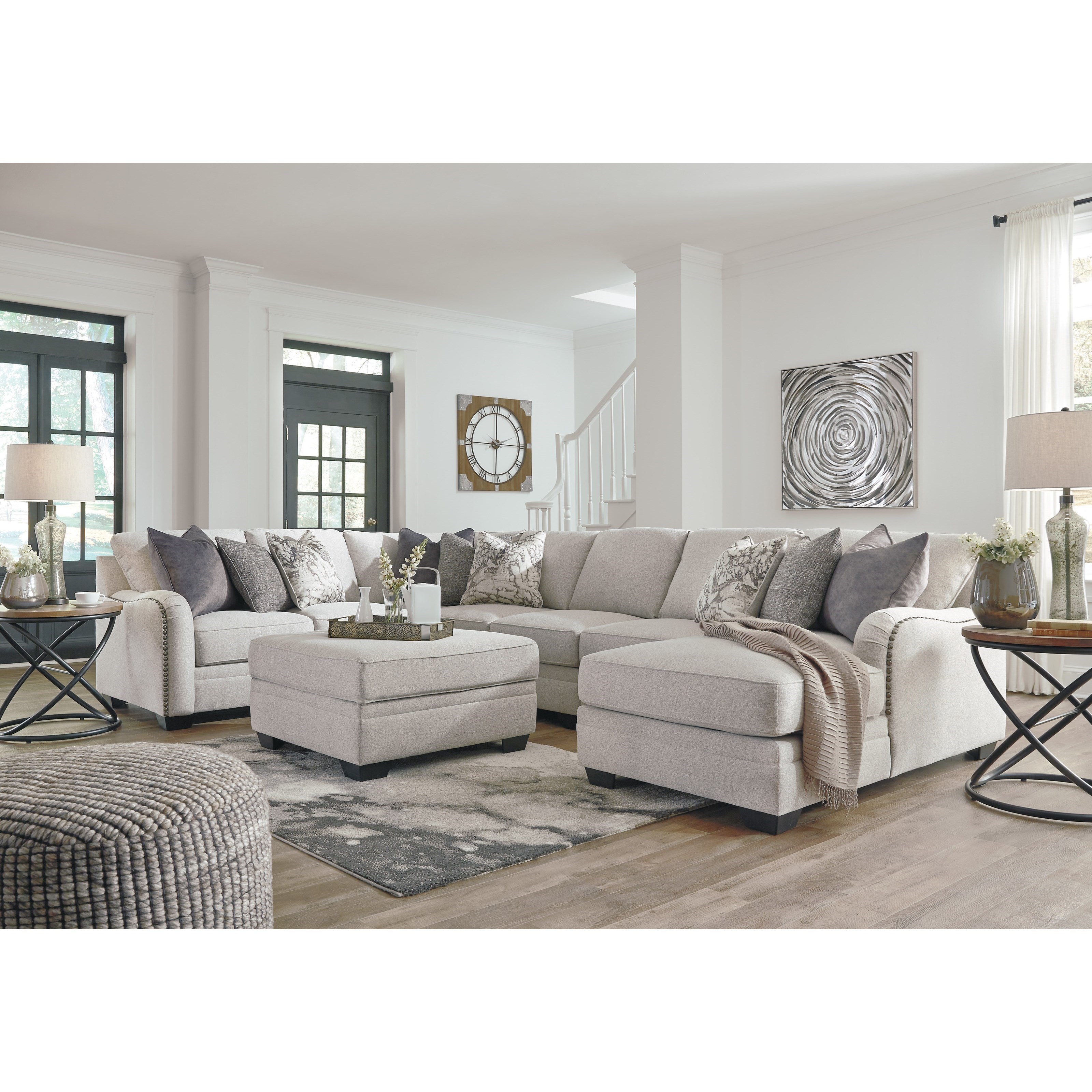 Benchcraft by Ashley Dellara 32101S8 Casual 5 Piece Sectional with Right Chaise Royal Furniture Sectional Sofa Groups